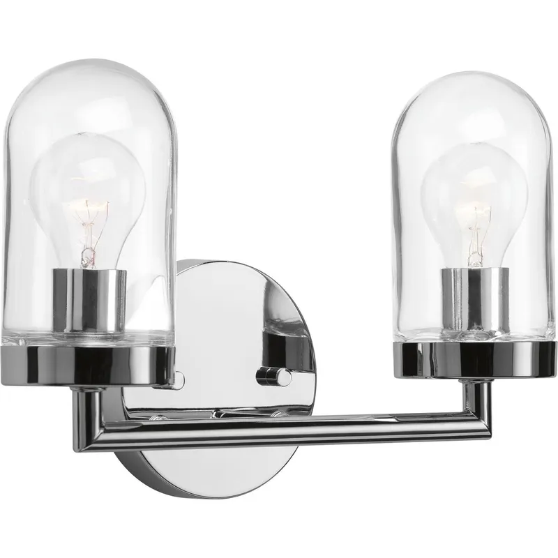 Signal Collection Two-Light Clear Glass Bath Vanity Light — Progress Lighting LED Wall Lights  
