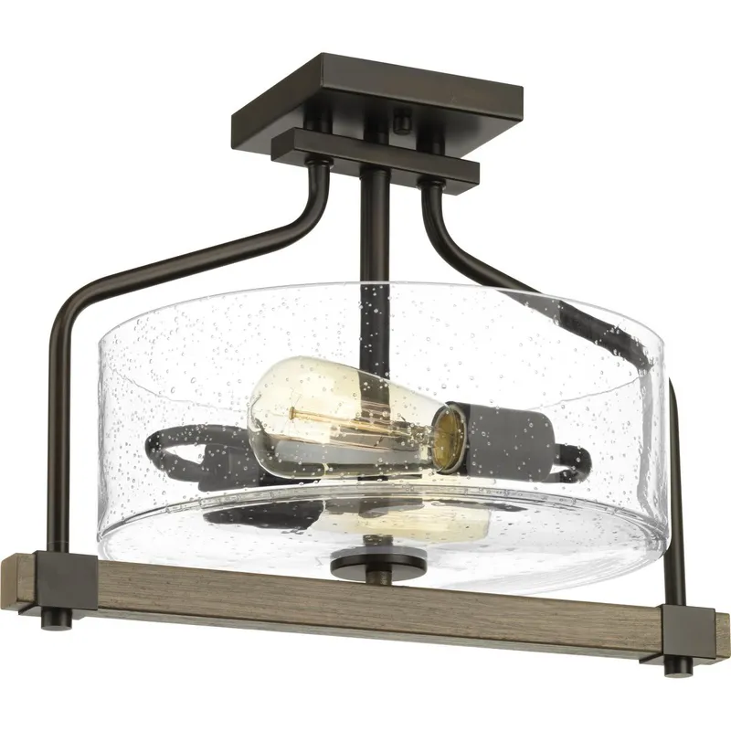 Barnes Mill Collection Two-Light 16-1/4 Semi-Flush — Progress Lighting LED Post Top Lights  