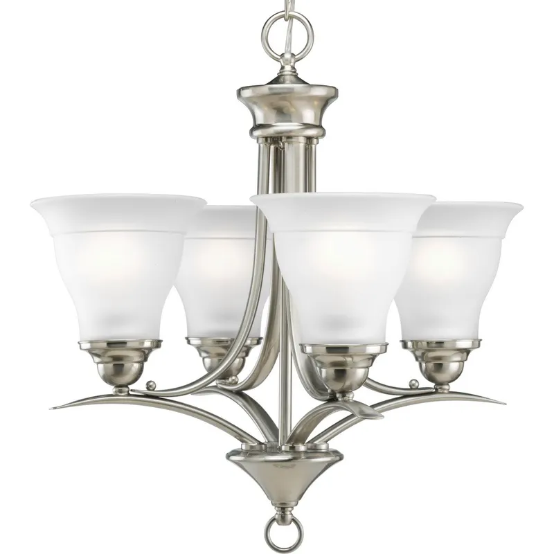 Trinity Collection Four-Light Etched Glass Chandelier Light — Progress Lighting LED Landscape Lights  