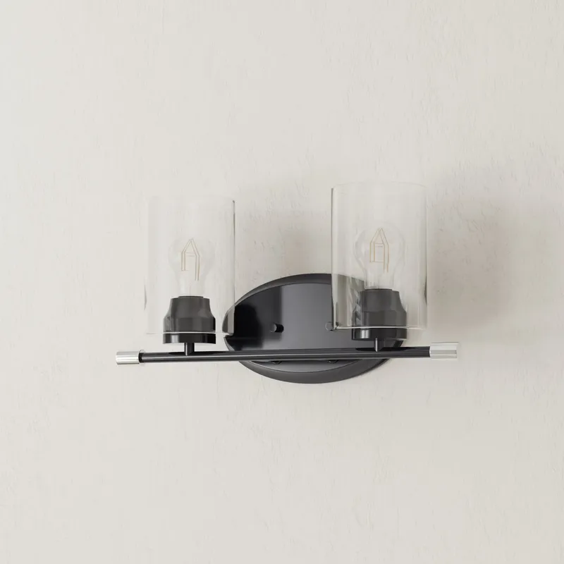 Riley Collection Two-Light Clear Glass Bath Vanity Light — Progress Lighting LED Wall Lights  