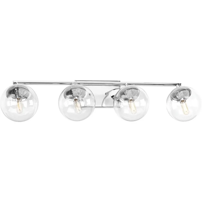 Mod Collection Four-Light Clear Glass Bath Vanity Light — Progress Lighting LED Wall Lights  