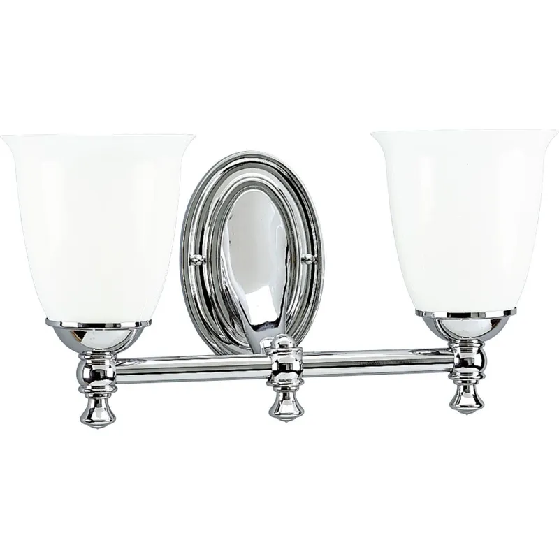 Victorian Collection Two-Light White Opal Glass Bath Vanity Light — Progress Lighting LED Wall Lights  