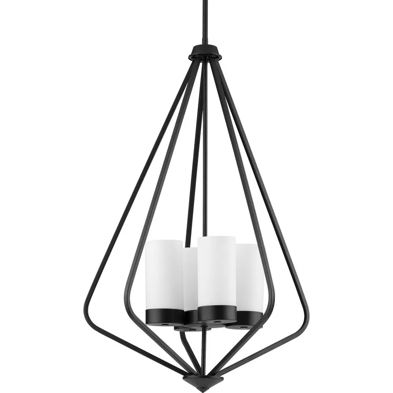 Elevate Collection Four-Light Etched White Glass Hanging Pendant Light — Progress Lighting LED Landscape Lights  