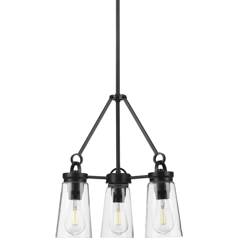 Stockbrace Collection Three-Light Clear Glass Chandelier Light — Progress Lighting LED Landscape Lights  