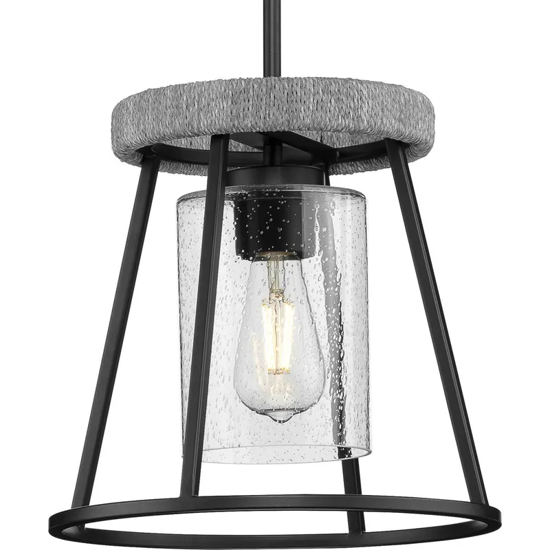 Laramie Collection One-Light Clear Seeded Glass Pendant — Progress Lighting LED Landscape Lights  