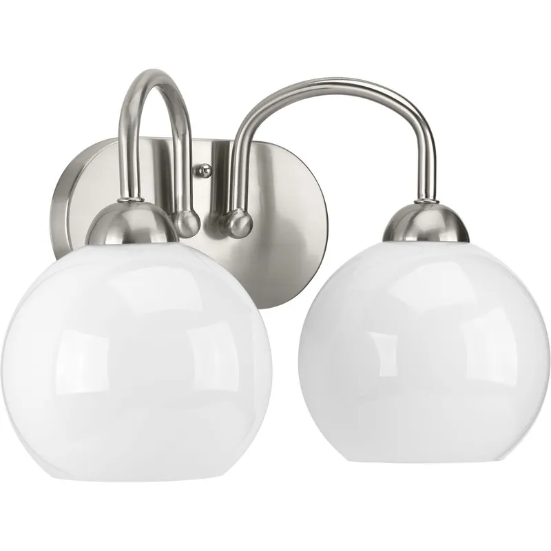 Carisa Collection Two-Light Opal Glass Bath Vanity Light — Progress Lighting LED Wall Lights  