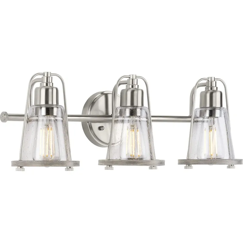 Conway Collection Three-Light Clear Seeded Bath Vanity Wall Light — Progress Lighting LED Wall Lights  