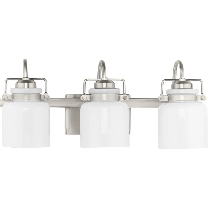 Fessler Collection Three-Light Opal Glass Bath Light — Progress Lighting LED Wall Lights  