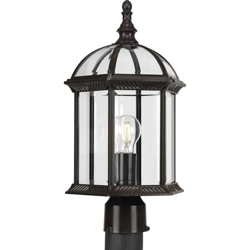 Dillard Collection One-Light Clear Glass Outdoor Post Light — Progress Lighting LED Lighting Controls  