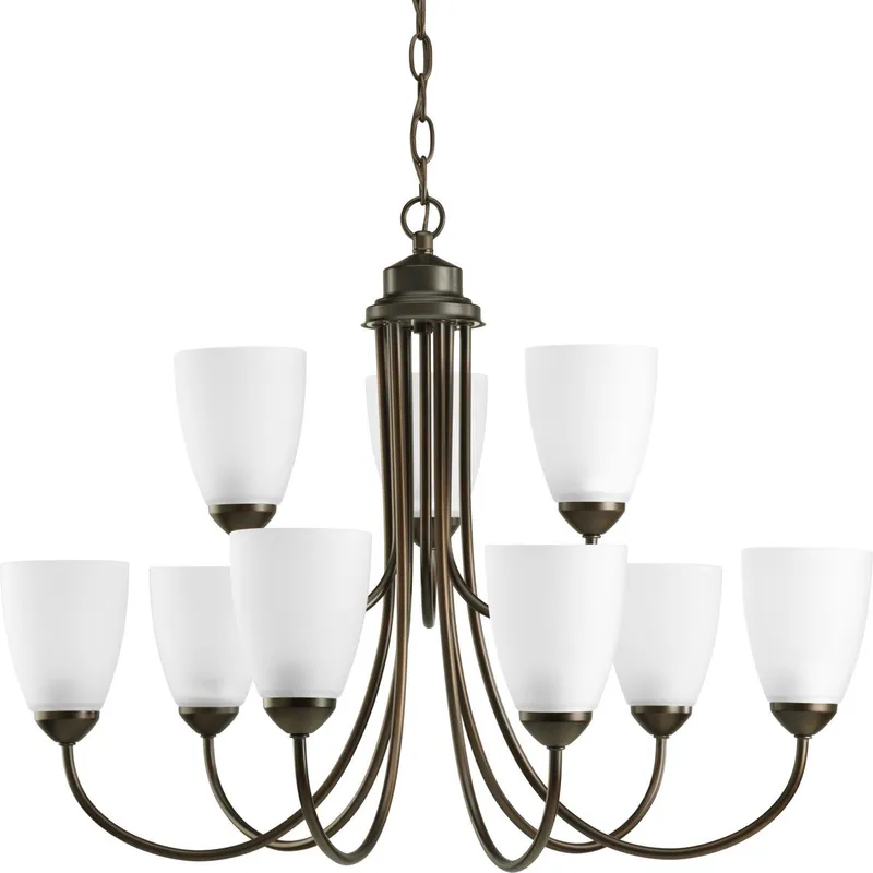 Gather Collection Nine-Light, Two-Tier Chandelier — Progress Lighting LED Landscape Lights  