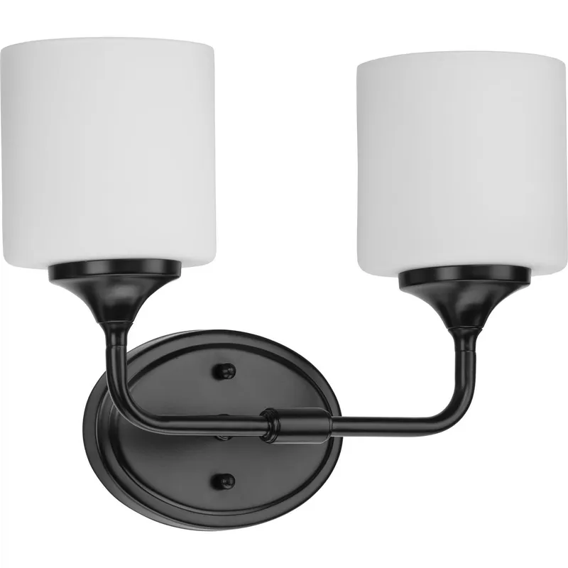 Lynzie Collection Two-Light Etched Opal Glass Bath Vanity Light — Progress Lighting LED Wall Lights  