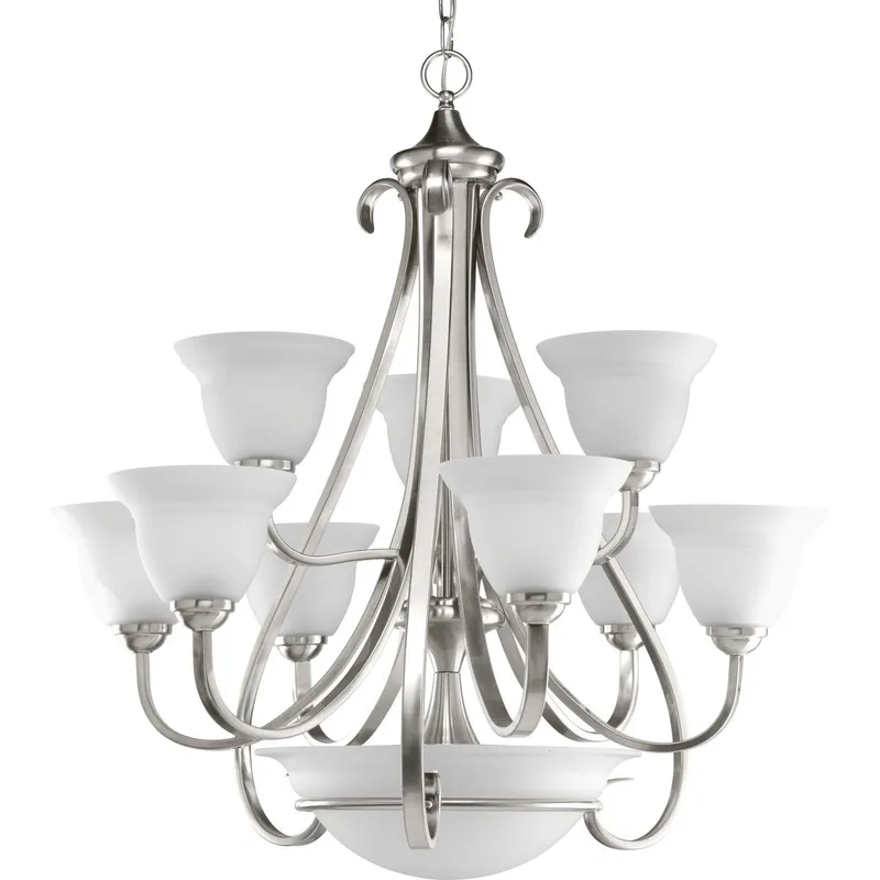 Torino Collection Nine-Light Etched Glass Chandelier Light — Progress Lighting LED Landscape Lights  