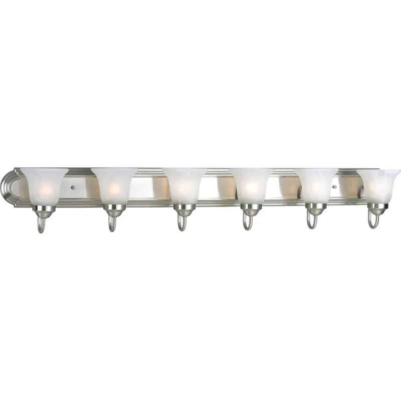 Alabaster Glass Six-Light Bath & Vanity — Progress Lighting LED Wall Lights  