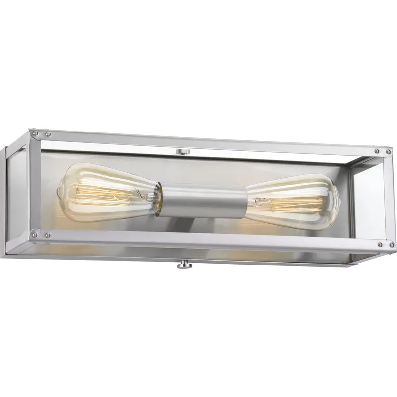 Union Square Collection Two-Light Clear Glass Bath Vanity Light — Progress Lighting LED Wall Lights  