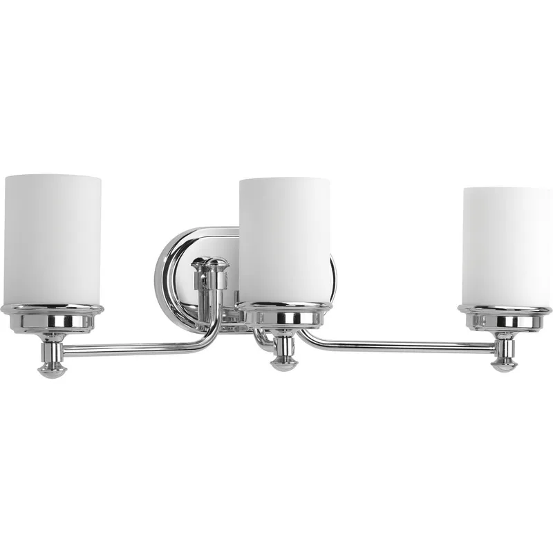 Glide Collection Three-Light Etched Opal Glass Bath Vanity Light — Progress Lighting LED Wall Lights  