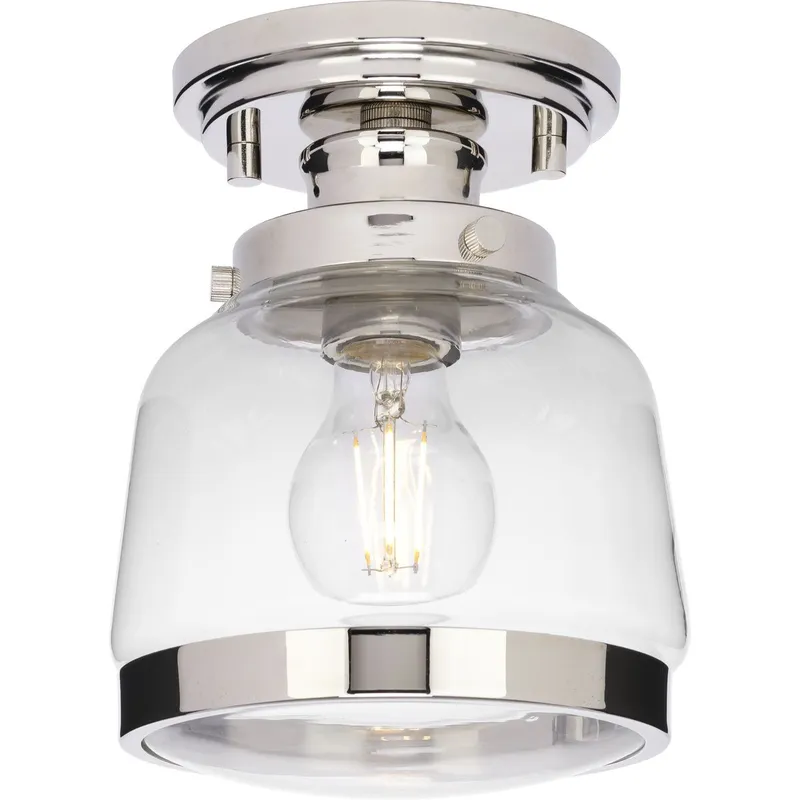 Judson Collection 8" One-Light Clear Glass Semi-Flush Mount Light — Progress Lighting LED Post Top Lights  