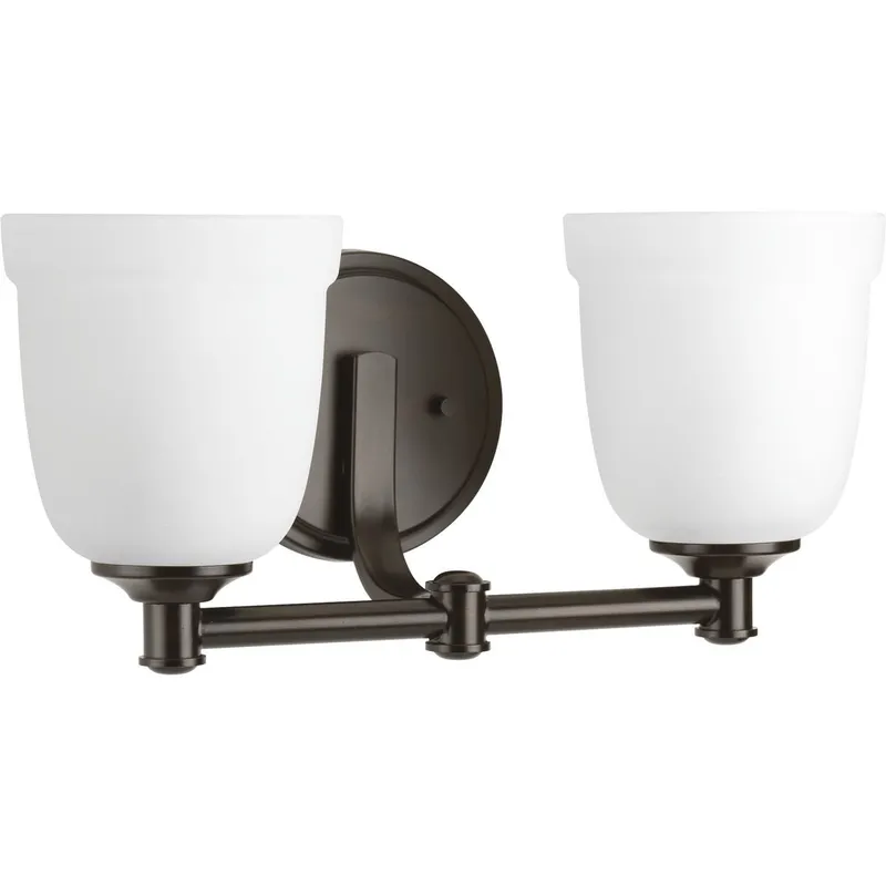 Topsail Collection Two-Light Etched Parchment Glass Bath Vanity Light — Progress Lighting LED Wall Lights  