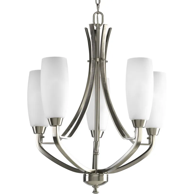Wisten Collection Five-Light Etched Glass Chandelier Light — Progress Lighting LED Landscape Lights  