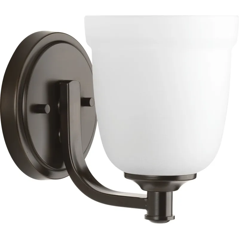 Topsail Collection One-Light Etched Parchment Glass Bath Vanity Light — Progress Lighting LED Wall Lights  