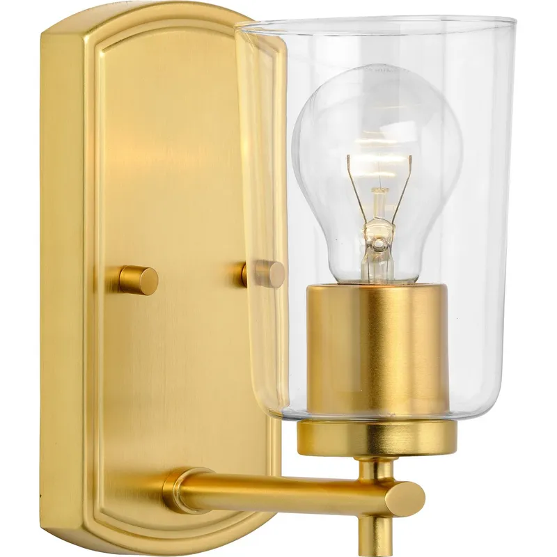 Adley Collection One-Light Clear Glass Bath Vanity Light — Progress Lighting LED Wall Lights  