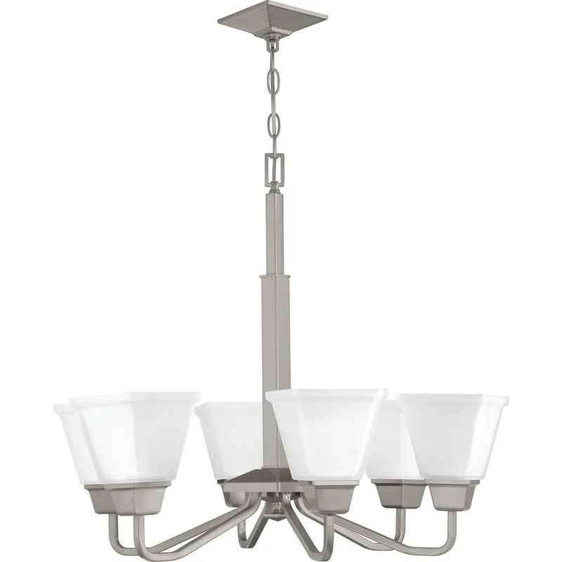 Clifton Heights Collection Six-Light Etched Glass Chandelier Light — Progress Lighting LED Landscape Lights  