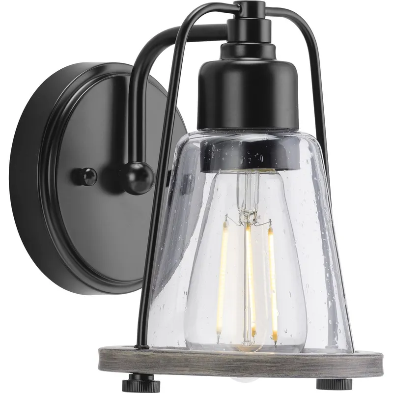Conway Collection One-Light Clear Seeded Bath Vanity Wall Light — Progress Lighting LED Wall Lights  