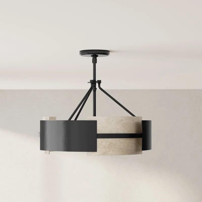 Lowery Collection Three-Light Semi-Flush Mount — Progress Lighting LED Post Top Lights  