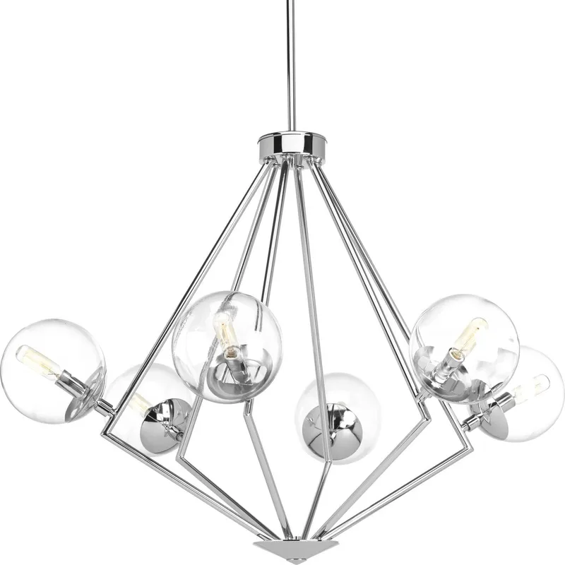 Mod Collection Six-Light Clear Glass Chandelier Light — Progress Lighting LED Landscape Lights  