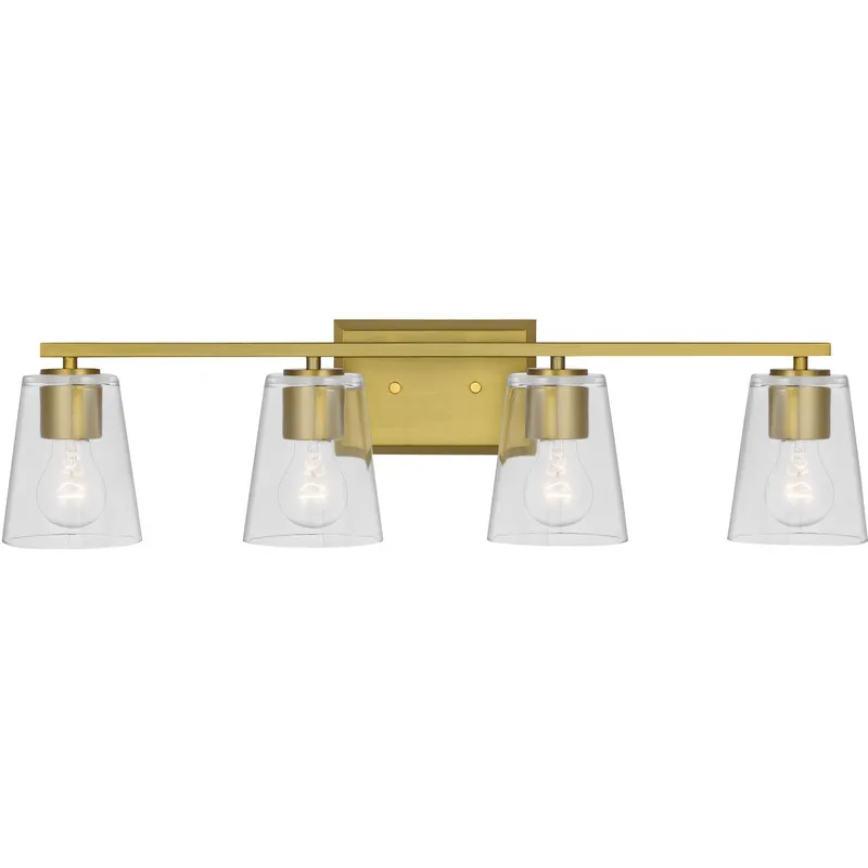 Vertex Collection Four-Light Clear Glass Bath Light — Progress Lighting LED Wall Lights  