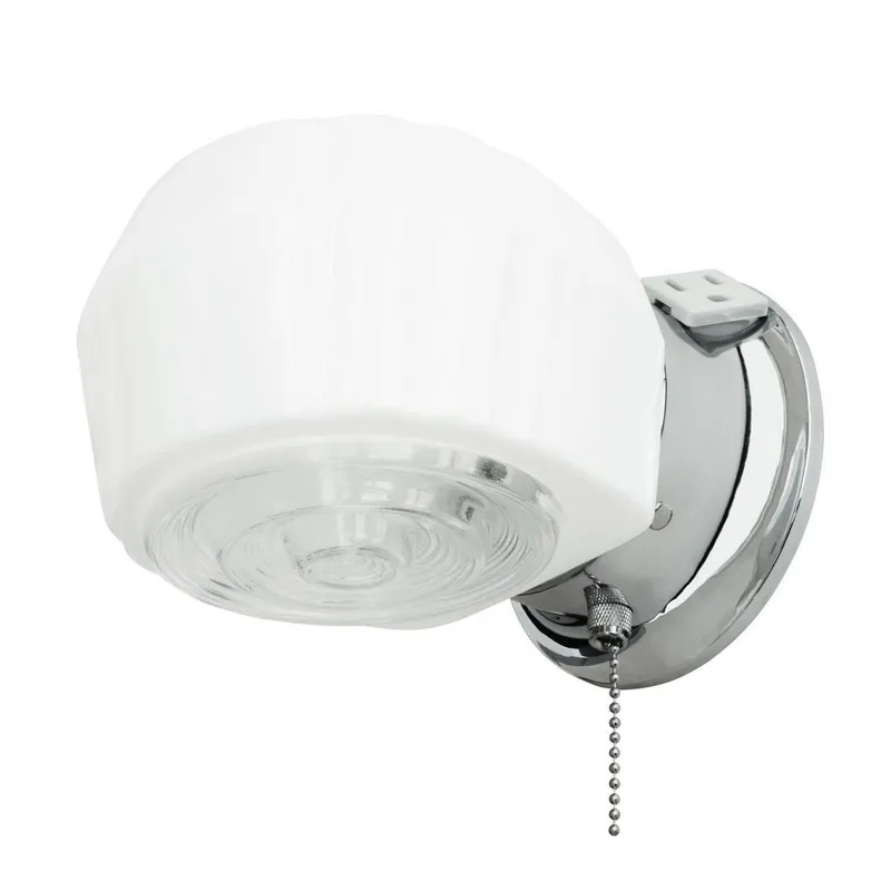 One-Light Bathroom Fixture with Outlet in — Progress Lighting LED Wall Lights  