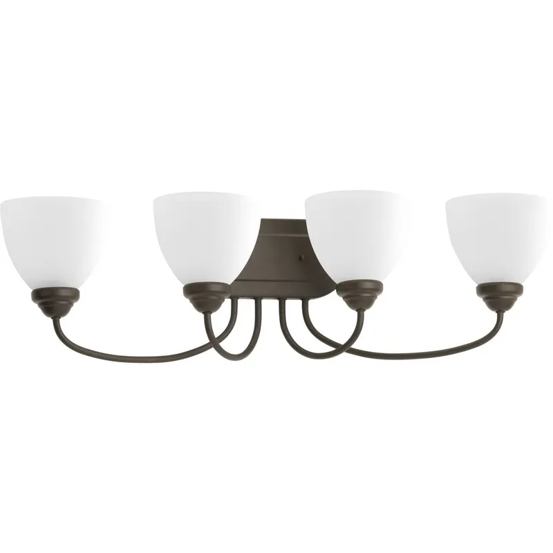 Heart Collection Four-Light Etched Glass Bath Vanity Light — Progress Lighting LED Wall Lights  