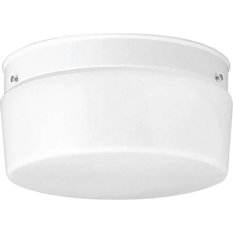 Two-Light White Glass 10-3/4" Close-to-Ceiling — Progress Lighting LED Post Top Lights  