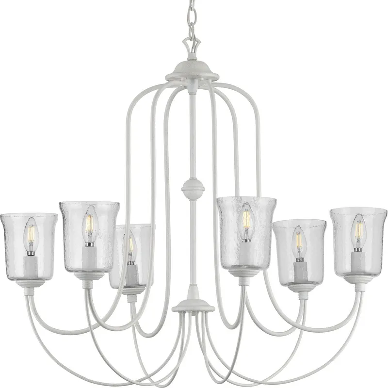 Bowman Collection Six-Light Clear Chiseled Glass Chandelier Light — Progress Lighting LED Landscape Lights  