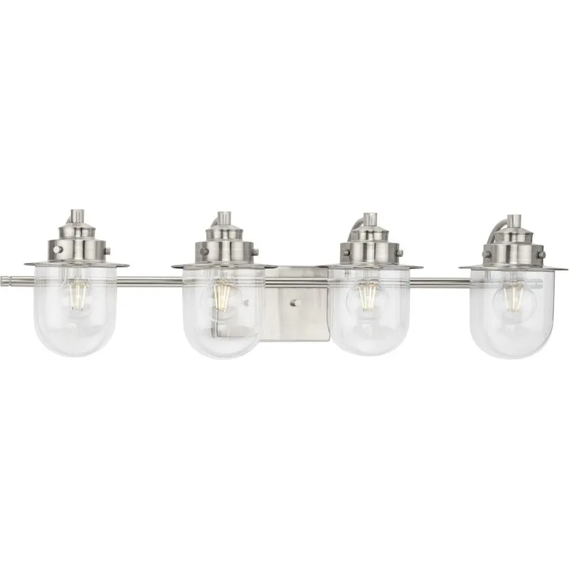 Northlake Collection Four-Light Clear Glass Bath Light — Progress Lighting LED Wall Lights  