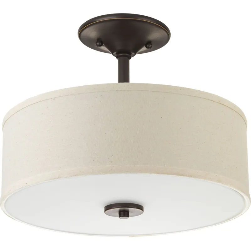 Inspire Collection One-Light 13" LED Semi-Flush Mount — Progress Lighting LED Post Top Lights  