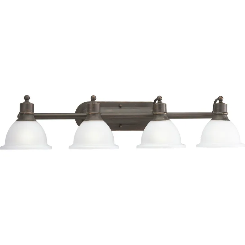 Madison Collection Four-Light Etched Glass Bath Vanity Light — Progress Lighting LED Wall Lights  