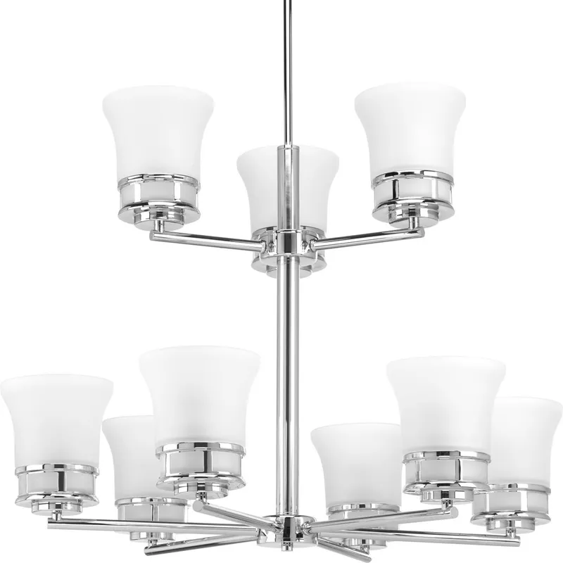 Cascadia Collection Nine-Light Etched Glass Chandelier Light — Progress Lighting LED Landscape Lights  