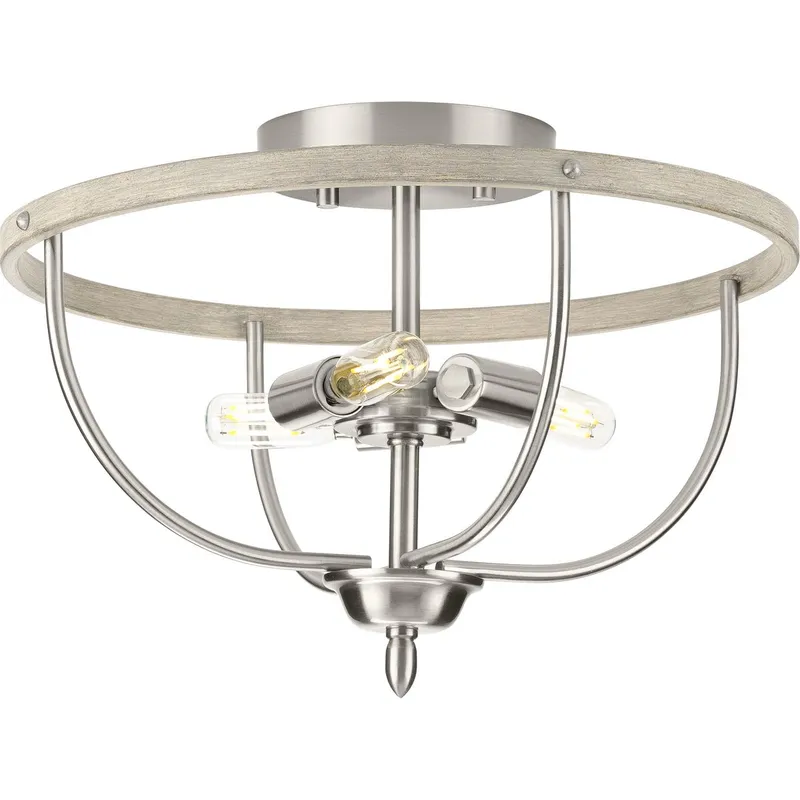 Vinings Collection Three-Light Flush Mount Ceiling Light — Progress Lighting LED Post Top Lights  