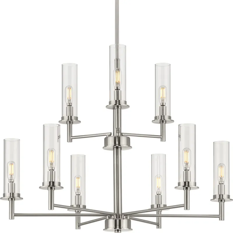 Kellwyn Collection Nine-Light Clear Glass Chandelier Light — Progress Lighting LED Landscape Lights  