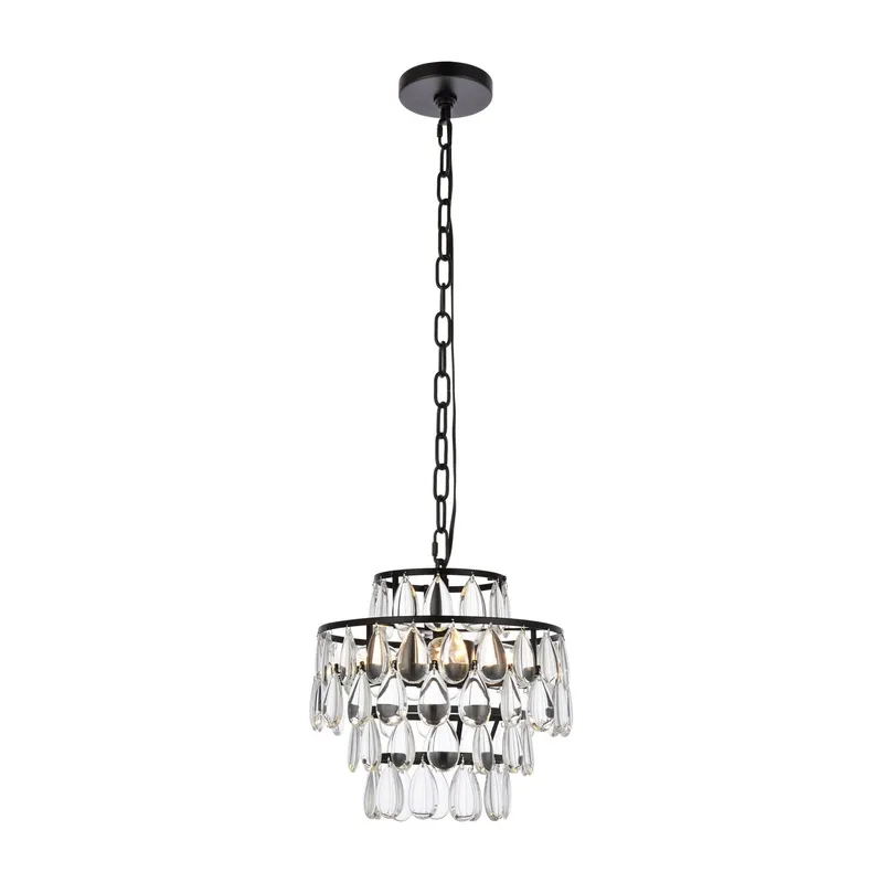 1102D12BK — Elegant Lighting LED Pendant Lights 120.0W 