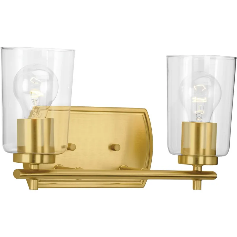 Adley Collection Two-Light Clear Glass Bath Vanity Light — Progress Lighting LED Wall Lights  
