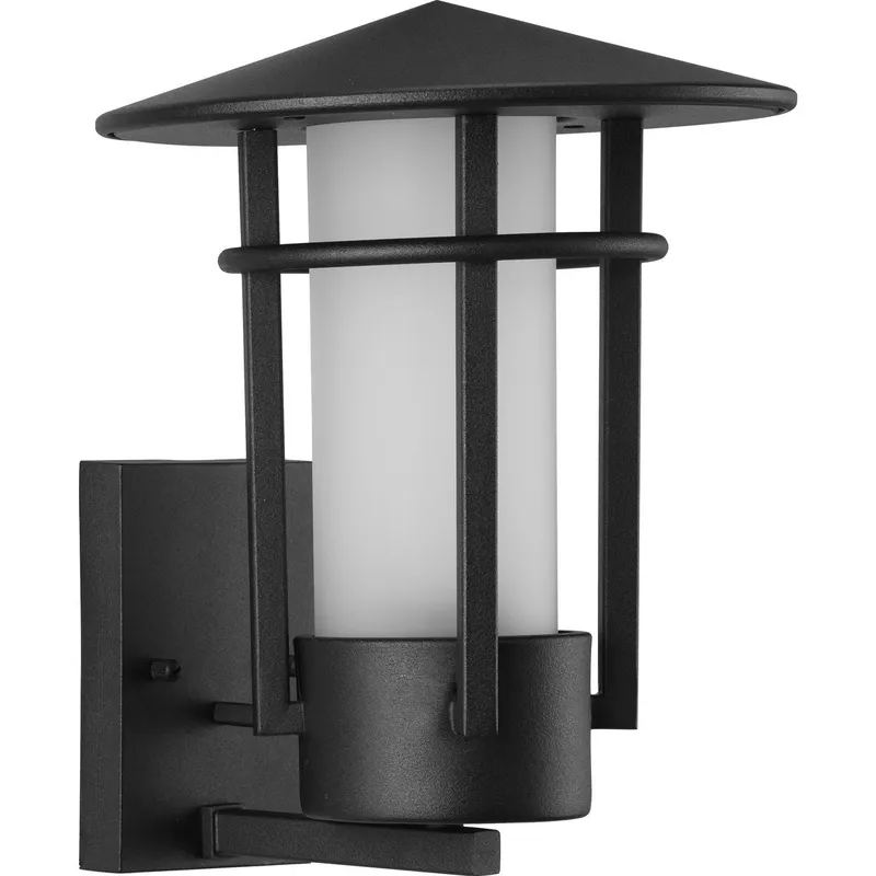 Exton Collection One-Light Etched Seeded Glass Medium Outdoor Wall Lantern — Progress Lighting LED Wall Lights  