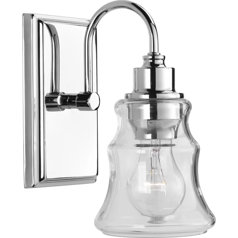 Litchfield Collection One-Light Clear Glass Bath Vanity Light — Progress Lighting LED Wall Lights  