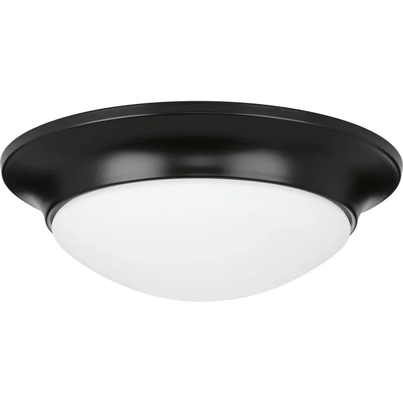 One-Light 11-1/2" Etched Glass Flush Mount — Progress Lighting LED Post Top Lights  