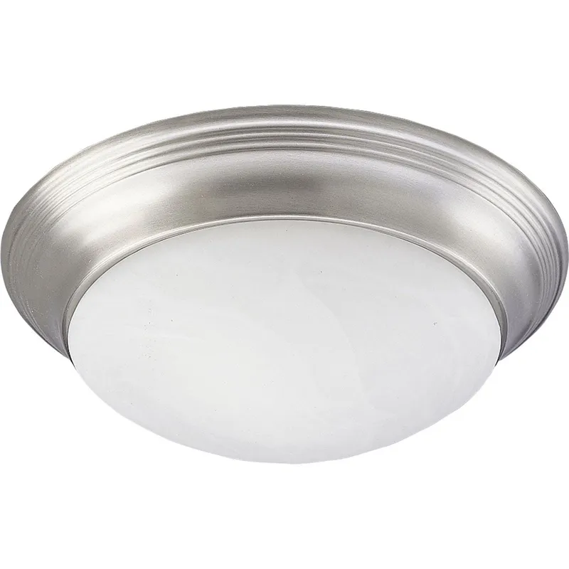 Two-Light Alabaster Glass 14" Close-to-Ceiling — Progress Lighting LED Post Top Lights  