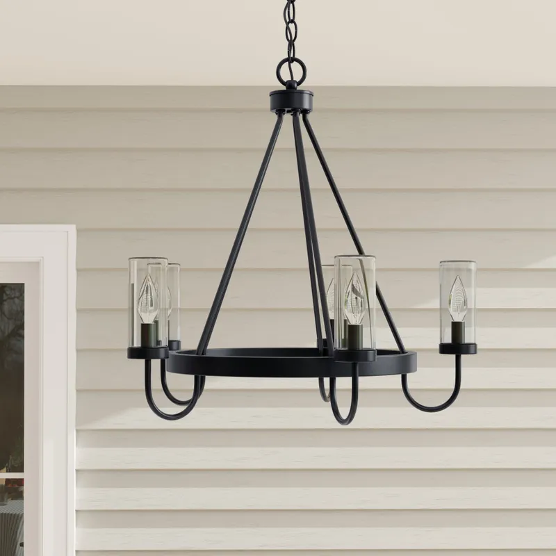 Swansea Collection Four-Light 24" Round Outdoor Chandelier — Progress Lighting LED Landscape Lights  