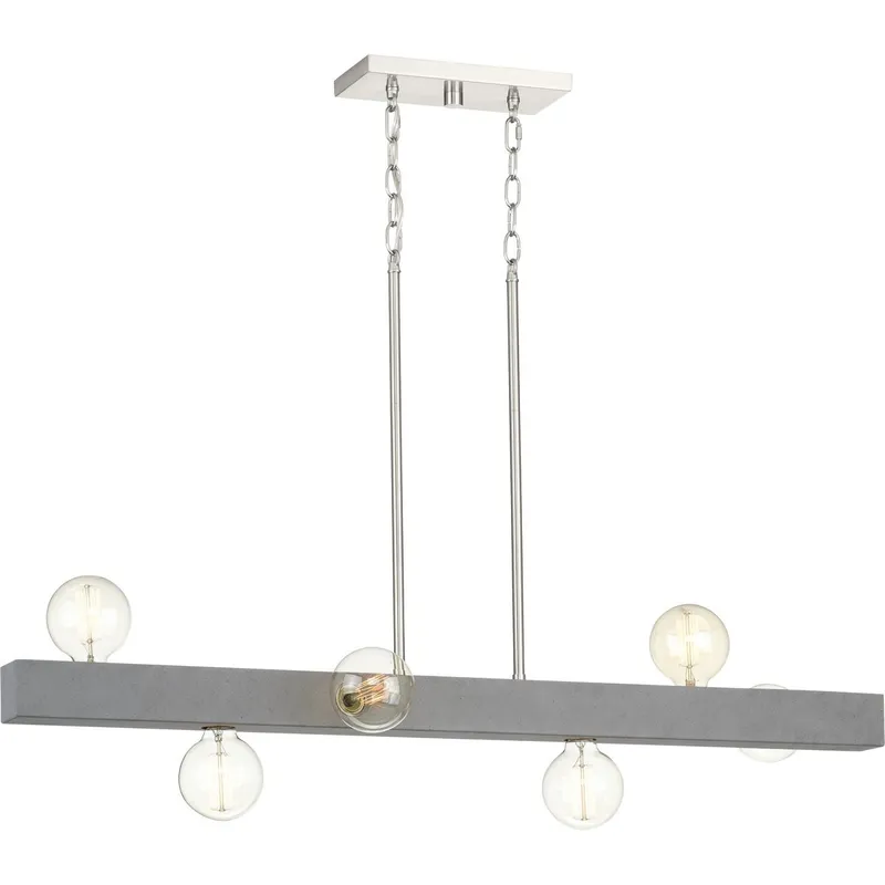 Mill Beam Collection Six-Light Linear Island Chandelier — Progress Lighting LED Linear Lights  