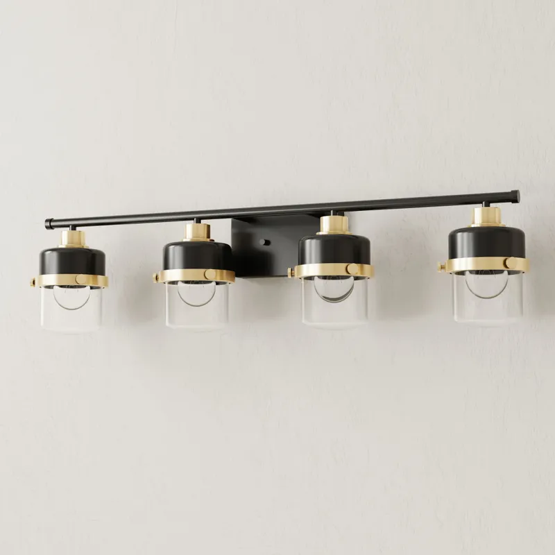 Beckner Collection Four-Light Clear Glass Bath Light — Progress Lighting LED Wall Lights  
