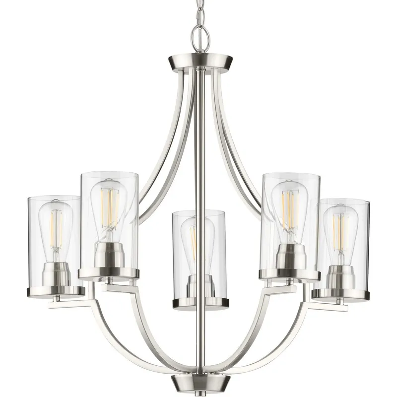 Lassiter Collection Five-Light Clear Glass Chandelier Light — Progress Lighting LED Landscape Lights  