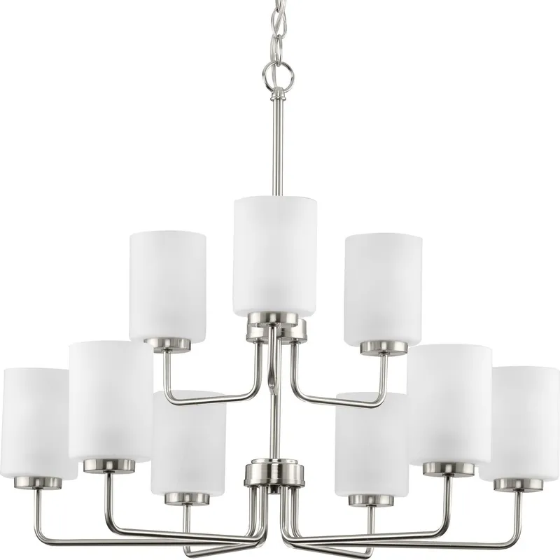 Merry Collection Nine-Light Etched Glass Chandelier Light — Progress Lighting LED Landscape Lights  